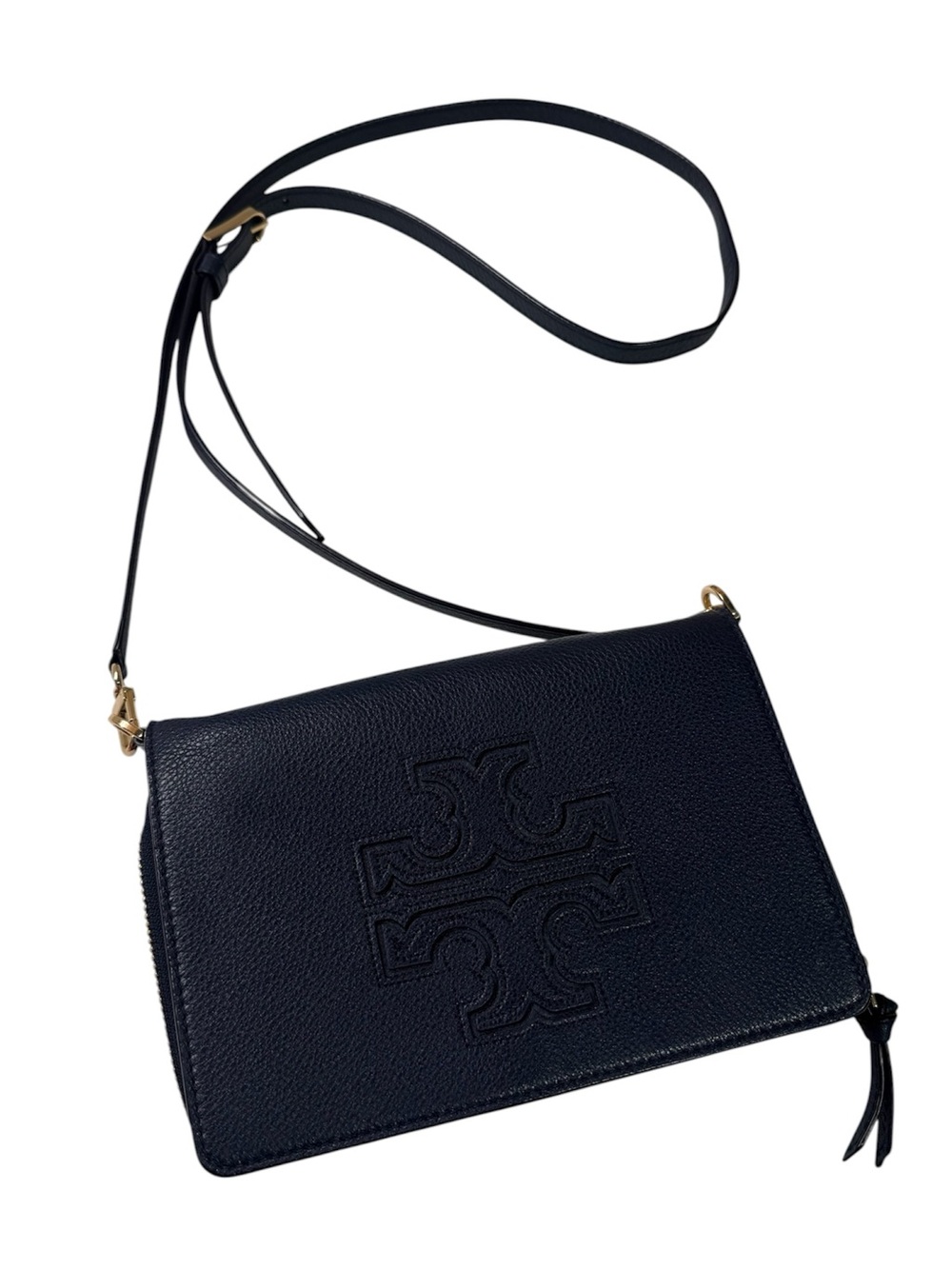 Tory Burch Navy Blue Leather Crossbody Bag